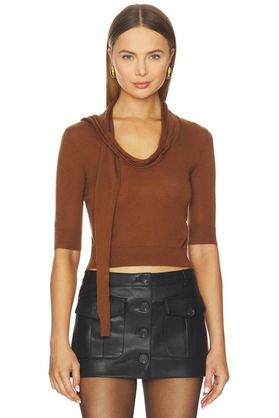 The Garment Bergen Scarf Knit Top in Cinnamon 8